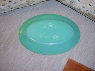 Vintage Bauer Pottery Ringware Small Jade Green Oblong Platter 3