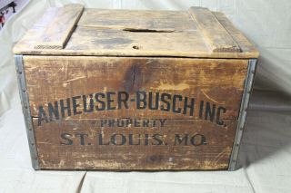 Vintage Centennial 1876 - 1976 Anheuser Busch Beer Wood Box Crate
