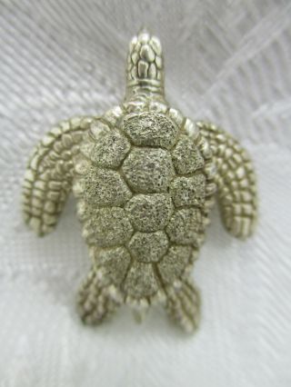 Vintage Estate Jewelry Kabana 925 Sterling Silver Sea Turtle Pendant 1 No Chain