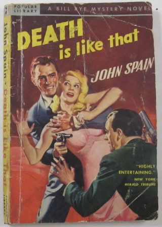 Death Is Like That John Spain 1949 Popular Library 178 1st Ed Pb Belarksi Cover