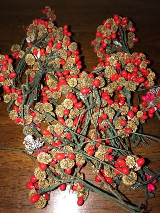 75 Vintage Craft Millinery Picks Pine Cones & Berries Corsage Floral Japan