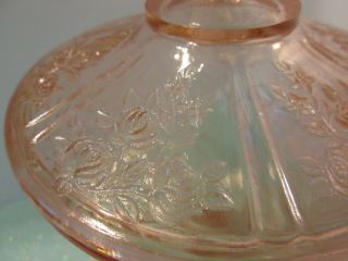 Vintage Federal Glass Sharon Cabbage Rose Pink Depression Candy Dish with Lid 2