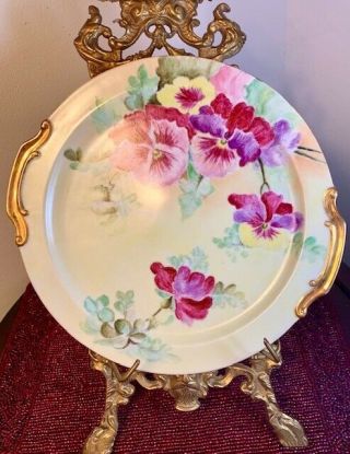 Vintage Awesome Japan Hand Painted Handle Cake Plate Tray
