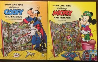 Disney Look And Find Mickey Goofy Vintage 1993 Time Twisters Great Goofini