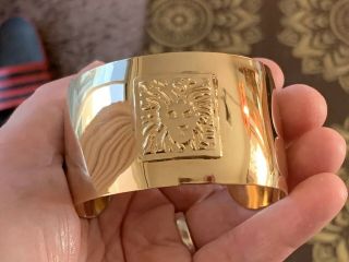 Vintage Anne Klein Signed Gold Tone Bracelet With Lion