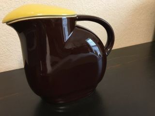 Vintage Unmarked? Hall Westinghouse?refrigerator Water Pitcher Brown/yellow