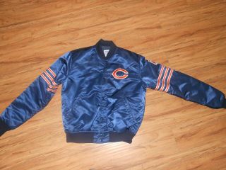 Vintage 90s Starter Pro Line Nfl Chicago Bears Satin Bomber Jacket Men L