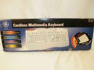 Vintage Ge Cordless Multimedia Keyboard 2.  4ghz Wireless Mouse Ho97796