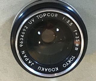 Uv Topcor 35mm 1:3.  5 Tokyo Kogaku For Topcon & Unirex Slr Cameras