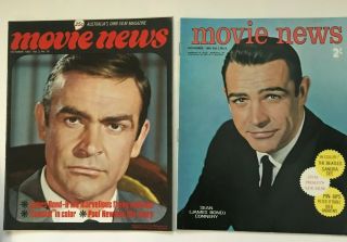 2 1960s Vintage Movie News James Bond Sean Connery The Beatles Pin - Up 1965 Elvis