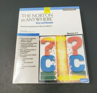 Rare The Norton Pcanywhere 4.  5 For Windows Vintage Symantec 3.  5 Floppy