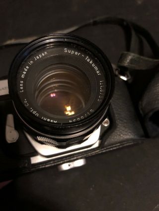 vintage Pentax Honeywell spotmatic camera Takumar 1.  8 55mm lens w cover 3