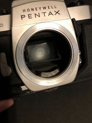 vintage Pentax Honeywell spotmatic camera Takumar 1.  8 55mm lens w cover 7