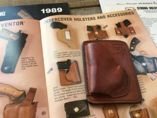 Vintage Strong Brown Leather Pocket / Wallet Holster For Seecamp Auto
