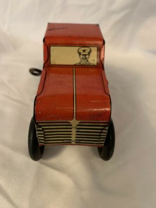 Vintage Walt Reach Courtland Usa Red Tin Toy Truck C Freight 2