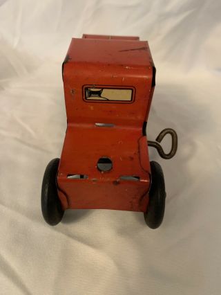 Vintage Walt Reach Courtland Usa Red Tin Toy Truck C Freight 4