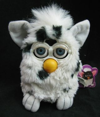 Vtg Furby Baby White With Black Spots 70 - 800 2a 1998 Spotted