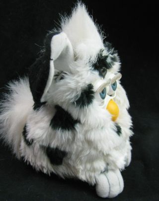 Vtg Furby Baby White with Black Spots 70 - 800 2A 1998 Spotted 2