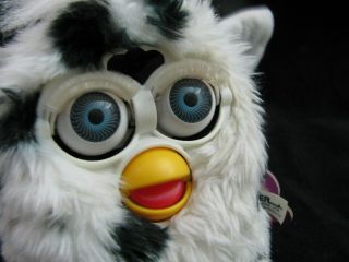 Vtg Furby Baby White with Black Spots 70 - 800 2A 1998 Spotted 3