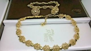 Vintage Jewellery Signed Textured Gold Tone Necklace Bracelet Earrings Avon Set