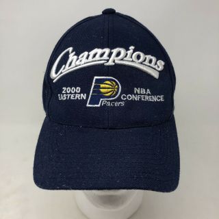 Vintage Indiana Pacers Hat Snap Back Cap 2000 Eastern Conference Champions