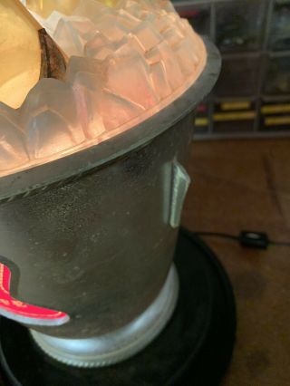 Miller High Life Beer 3 - D Bottle Ice Bucket Revolving Light Bar Display Vintage 6