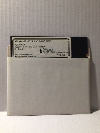 Afc Game Setup And Demo Disk Apple Iie Macintosh Computer Program Vintage 1985