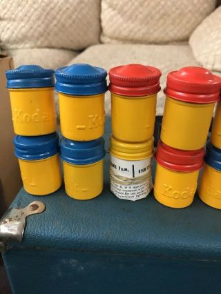 Vintage Antique Kodak Film Canister W/ Lid Metal 35mm Container x20 2