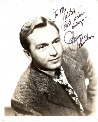 American Actor & Singer Johnny Johnston,  Signed Vintage Studio Photo.