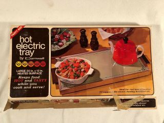 Vintage Cornwall Electric Warming Tray Hot Plate Avocado Green Model 1418