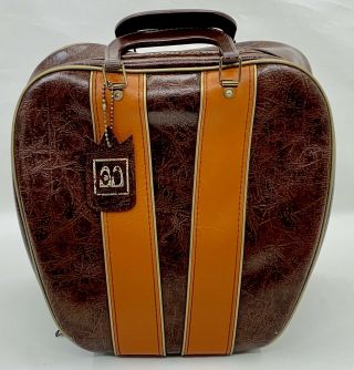 Vintage Brunswick Vinyl Bowling Ball Soft Carry Case Brown/orange/gold