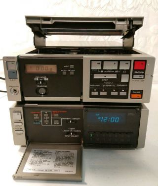 Sony Portable Betamax Sl - 2000 Tt - 2000 Set Beta Video Vcr Tuner & Recorder W Wire