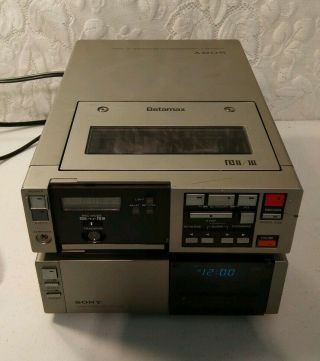 Sony Portable Betamax SL - 2000 TT - 2000 Set Beta Video VCR Tuner & Recorder w Wire 3