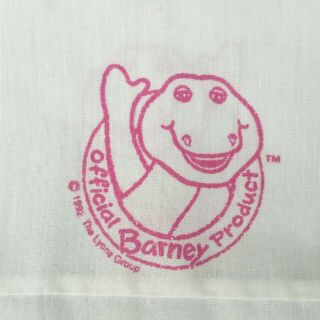 Vintage Barney Set Pillowcase Crib Sheet and Curtain Crafts Fabric Bibb 1992 4