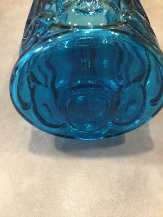 Vtg LE Smith Moon and Stars Turquoise Blue Canister Cookie Apothecary Jar 9.  5 