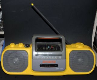 Vintage Sony Sports Cfs - 904 Yellow Portable Radio Cassette Player Boombox
