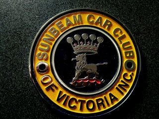 Vintage Sunbeam Car Club Of Victoria Inc Metal Badge Australia Rootes Group