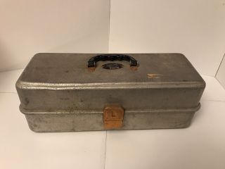 Vintage Umco 175 As Aluminum 3 Tray Tackle Box W/ Vintage Lures With Inserts