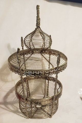 Vintage Wire Dome Jewelry Holder /Basket 16 