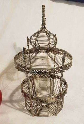 Vintage Wire Dome Jewelry Holder /Basket 16 