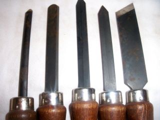 5 Vintage Craftsman Wood Lathe Tools