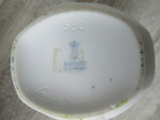 Vintage White Bisque Porcelain Kaiser Germany Stylized Leaves Vase M.  Frey 580 3