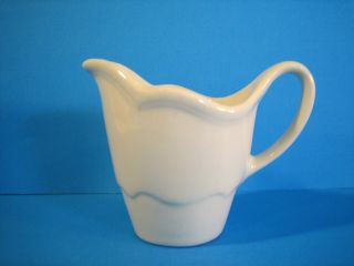 Vintage Shenango Creamer White Small Scalloped Embossed Interpace H - 27 3 "