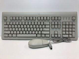 Vintage Apple Design Keyboard Model M2980 W/ Desktop Bus Mouse Ii Model M2706