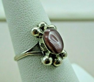 Vintage Pink Mother Of Pearl Shell Sterling Silver Ring Mexico Size 6 3/8 146tb