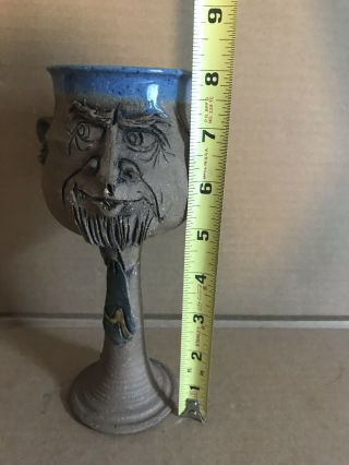 Vintage David L Davis Pottery Goblet Face With Tie 2