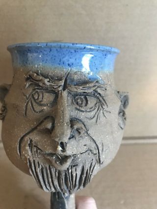 Vintage David L Davis Pottery Goblet Face With Tie 4