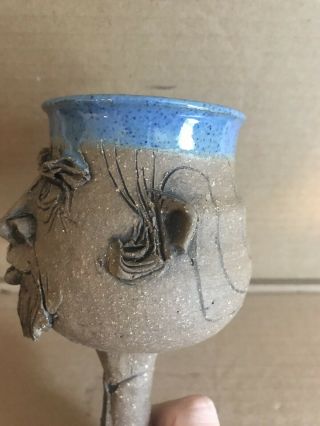 Vintage David L Davis Pottery Goblet Face With Tie 5