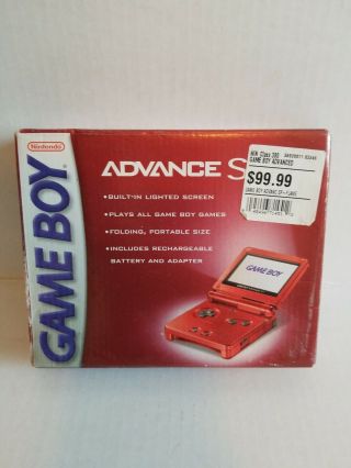 Gameboy Advance Sp Flame Red Box Only Box Only Nintendo Vintage