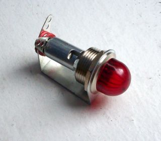 Vintage Red Beehive Lens Dash Gauge Panel Light Hot Rod 5/8 ".  Nos Dialco